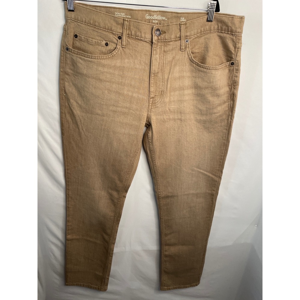 Goodfellow & Co Slim Fit Total Flex Jeans Mens 38x32 Khaki Tan 042 11 1283